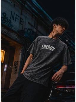 Bene Kleed - Men Grey Relaxed Fit Typography T-Shirt