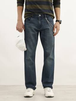 WROGN - Blue Faded Straight Fit Denim Jeans