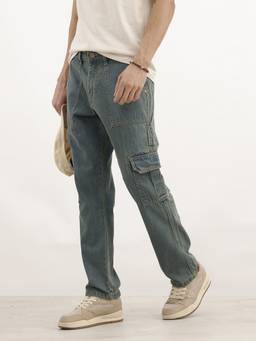 WROGN - Blue Relaxed Fit Cargo Jeans
