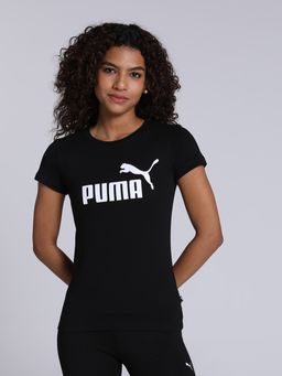 Puma - Essentials Logo Womens Black T-shirt