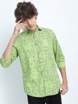 HIGHLANDER - Men Green Slim Fit Shirt