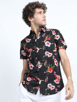 HIGHLANDER - Men Black Slim Fit Shirt