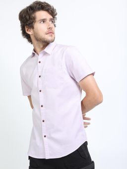 HIGHLANDER - Men Lavender Slim Fit Printed Shirts