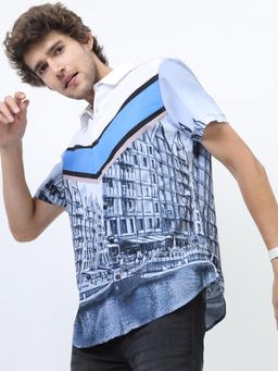 HIGHLANDER - Men White and Grey Slim Fit Shirts