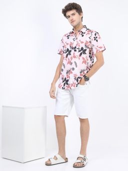 HIGHLANDER - Men Pink Slim Fit Floral Shirts