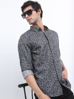 HIGHLANDER - Men Floral Cotton Slim Fit Casual Shirt
