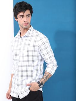 HIGHLANDER - Men Windowpane Checked Slim Fit Casual Shirt