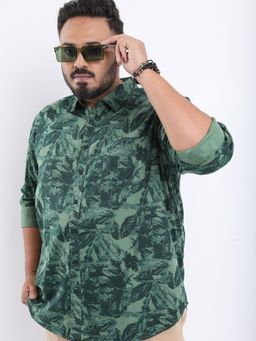 HIGHLANDER - Men Plus Size Regular Fit Floral Casual Cotton Shirt