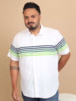 HIGHLANDER - Men Plus Size White Regular Fit Casual Shirt