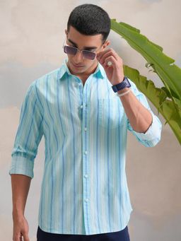 HIGHLANDER - Men Blue Slim Fit Full Sleeve Shirt
