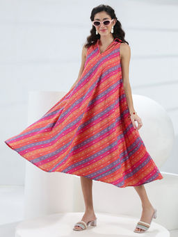 Gerua By Libas - Women Multi-Colour Cotton Blend Printed Dress