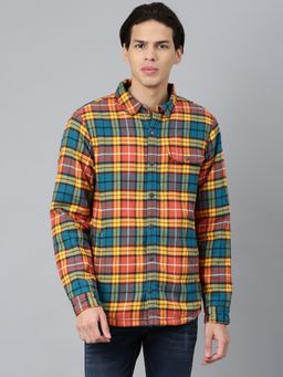 WOODLAND - Checks Casual Shirt Yellow