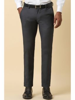 Allen Solly - Men Grey Slim Fit Textured Formal Trousers