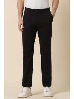 Allen Solly - Men Black Regular Fit Solid Casual Trousers