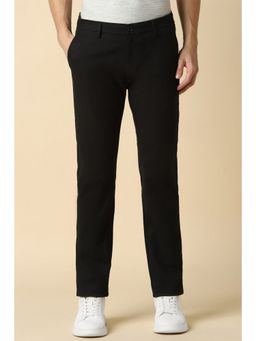 Allen Solly - Men Black Slim Fit Solid Casual Trousers
