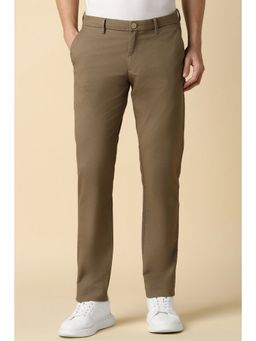 Allen Solly - Men Brown Slim Fit Textured Casual Trousers