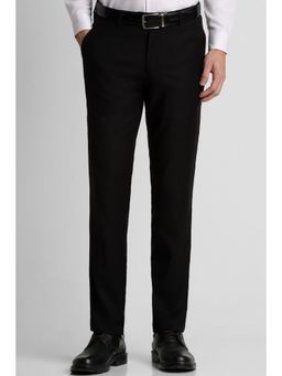 Peter England - Men Black Solid Slim Fit Formal Trousers