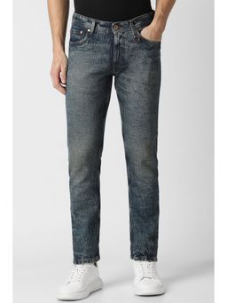 Peter England - Men Blue Dark Wash Slim Tapered Jeans