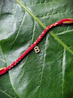 Digital Dress Room - Letter B Name Rakhi Designs Personalized Alphabet Ad Gold Plated Customized