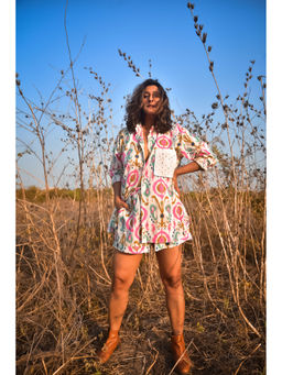 WHY SO BLUE - Women Multi-Color Printed Simone Shorts