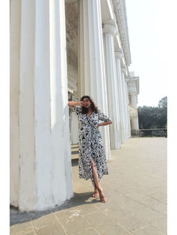 WHY SO BLUE - Nia Wrap Multi-Color Dress