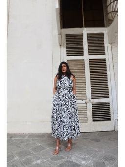 WHY SO BLUE - Nia Flare Multi-Color Dress