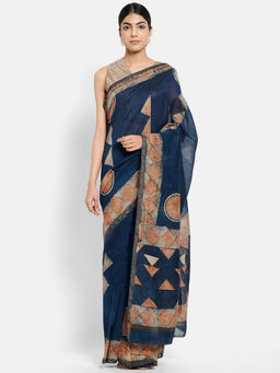 Fabindia - Cotton Silk Printed Sari without Blouse