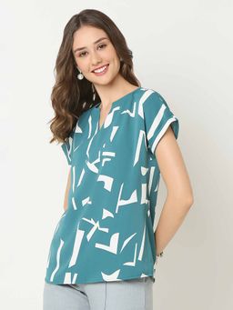 Not So Pink - Printed Green Top
