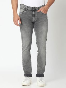 Spykar - Mid Grey Cotton Regular Fit Narrow Length Jeans for Men (rover)
