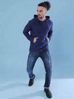 Campus Sutra - Men Solid Casual Hooded Sweatshirts