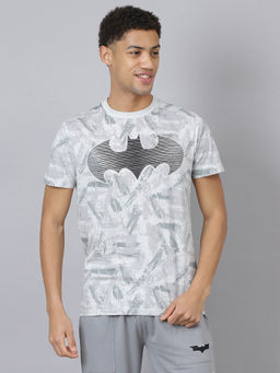 Free Authority - Official Batman Graphic Printed Men Grey Regular Fit T-Shirt for Young Men
