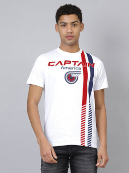 Free Authority - Official Captain America White Printed T-Shirt