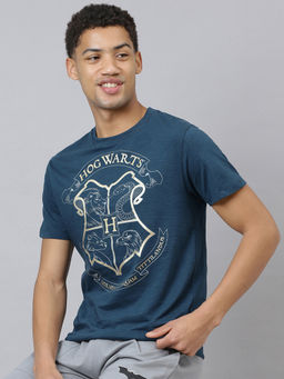 Free Authority - Official Harry Potter Graphic Printed Men Teal Regular Fit T-Shirt