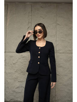 VALESI - Black Ophelia Solid Blazer