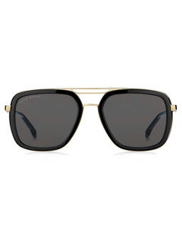 Hugo - 20375580755IR Men Rectangle Shape Grey Lens Sunglasses (55)