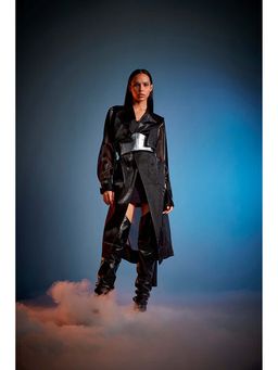 CILVR - Black Organza Trench Coat