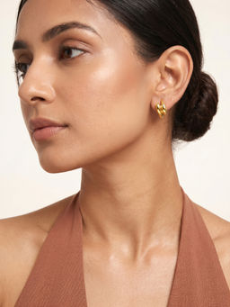GIVA - 925 Silver Golden Elarion Hoop Earrings