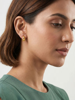 GIVA - 925 Silver Golden Aurette Hoop Earrings