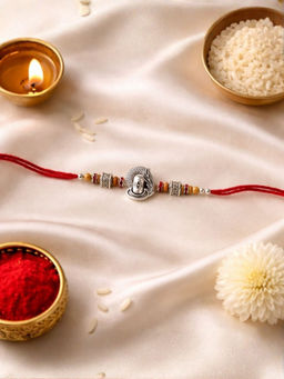 I Jewels - Lord Shiva Thread Rakhi With Roli Chawal Rakshabandhan Card