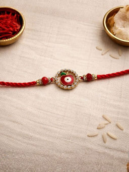 I Jewels - Evil Eye Thread Rakhi With Roli Chawal Rakshabandhan Card
