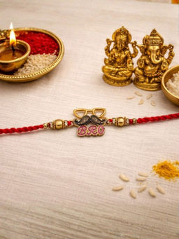 I Jewels - Bro Stylish Moustache Glasses Rakhi With Roli Chawal Rakshabandhan Card