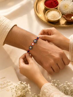 Niska - Blue Red Evil Eye Designer Rakhi