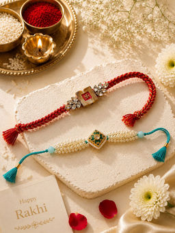 Niska - Royal Blue Kundan Rakhi (Pack of 2)
