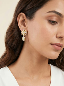 GIVA - 925 Silver Golden Kiana Drop Earrings