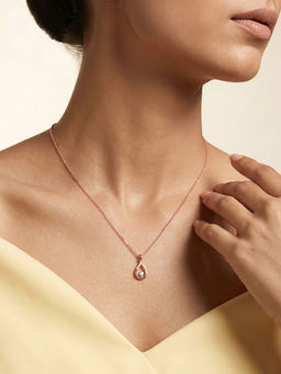 GIVA - 925 Silver Rose Gold Calviera Necklace