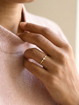 GIVA - 925 Silver Golden Emberleaf Ring
