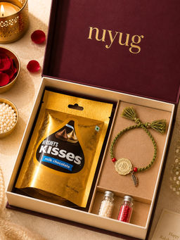 Nuyug - Divine Coin Thread Rakhi Gift Set