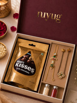 Nuyug - Rajwada Bhaiya Bhabhi Rakhi Gift Set