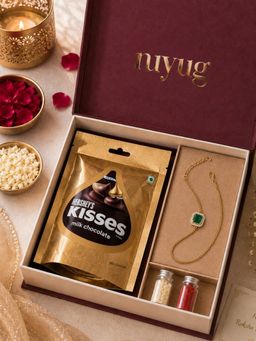 Nuyug - Emerald Bracelet Rakhi Gift Set