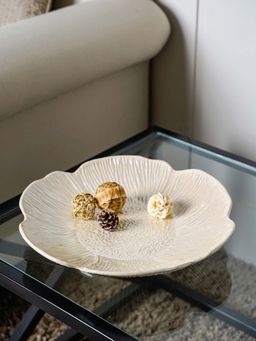 Pure Home + Living - Large Cream Floral Plate